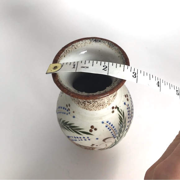 Vintage Mexican Folk Art Sandstone Quail Pottery Vase Unique - Picture 9 of 10